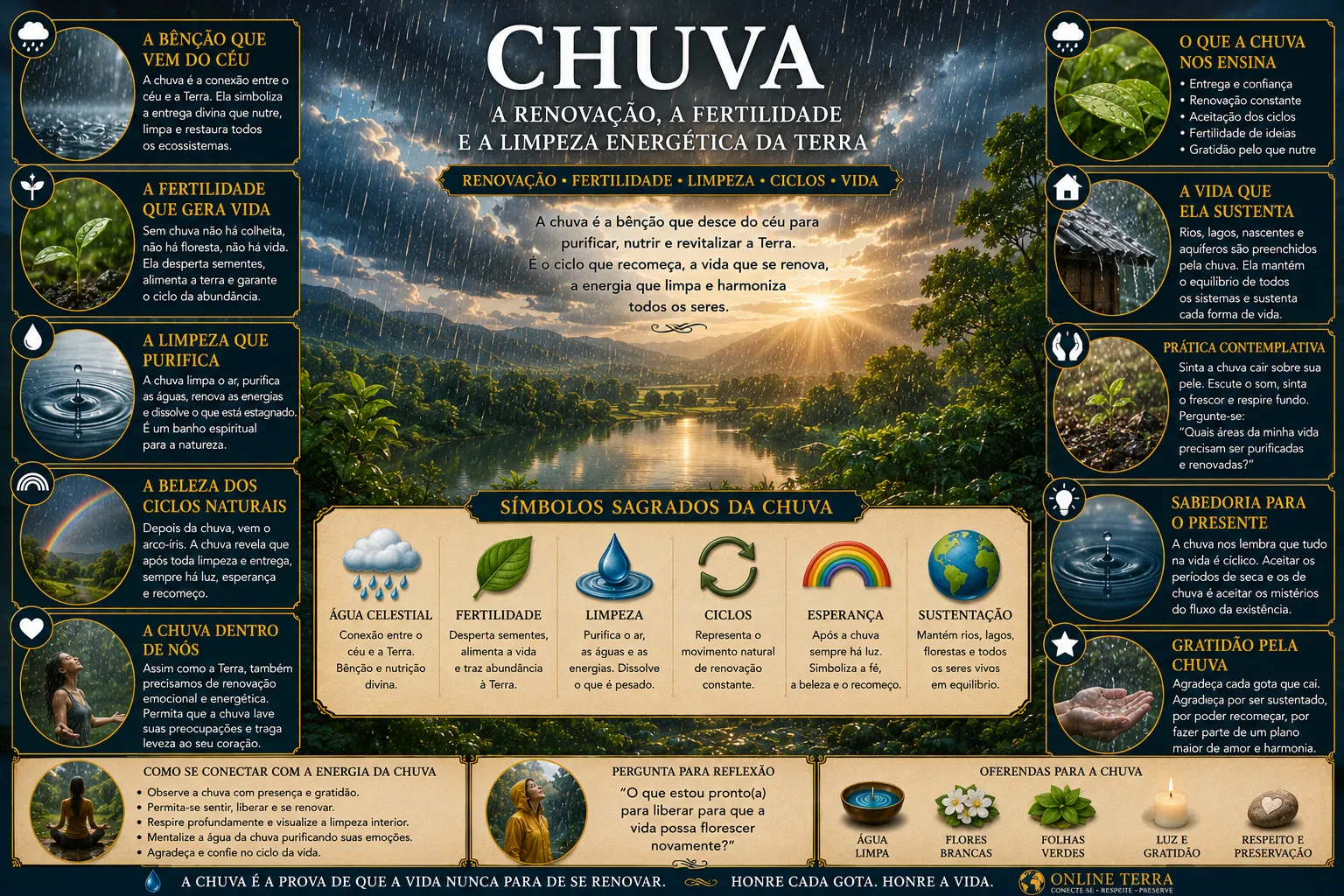 CHUVA: A RENOVAÇÃO, A FERTILIDADE E A LIMPEZA ENERGÉTICA DA TERRA 16 CHUVA: A RENOVAÇÃO, A FERTILIDADE E A LIMPEZA ENERGÉTICA DA TERRA
