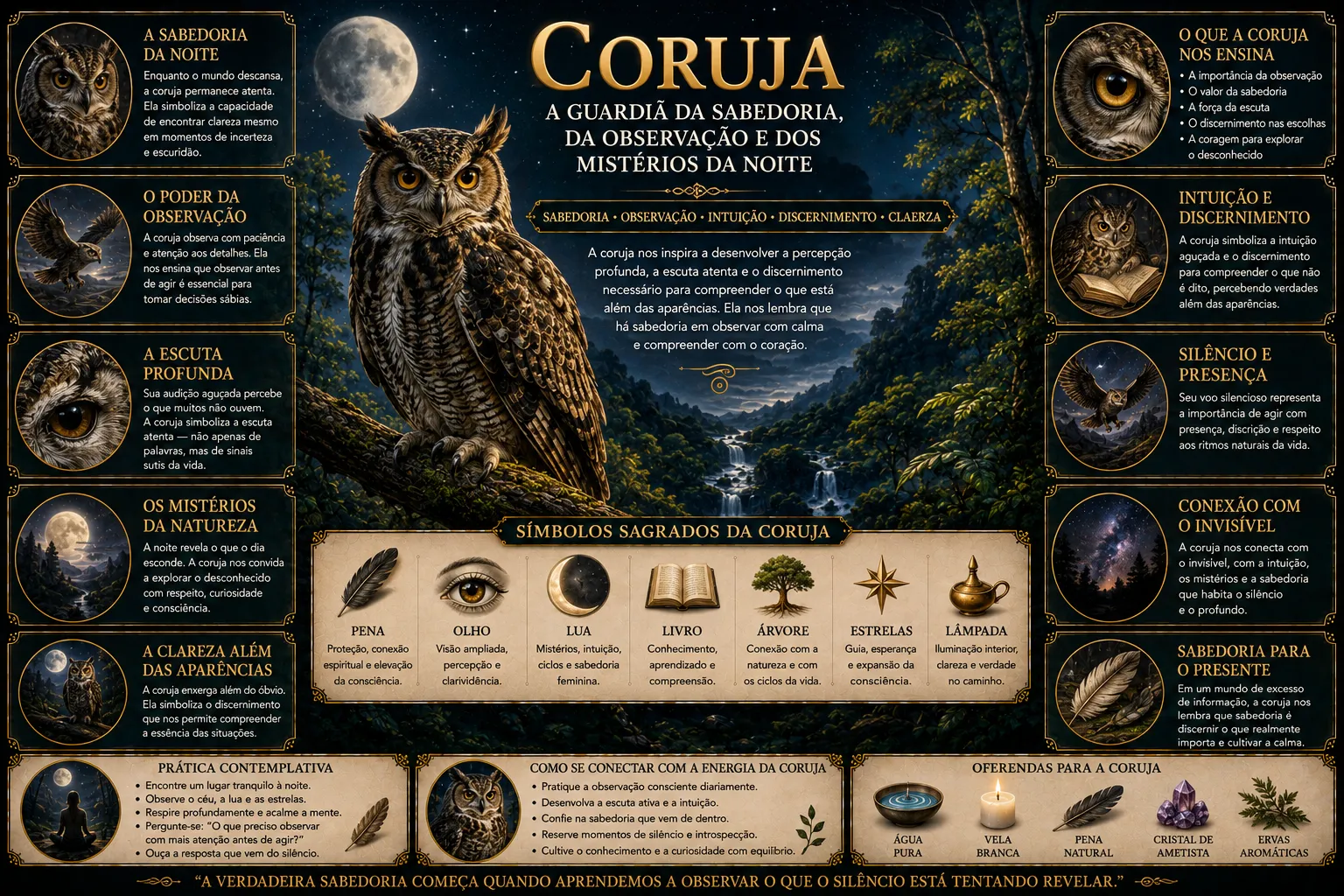CORUJA: A GUARDIÃ DA SABEDORIA, DA OBSERVAÇÃO E DOS MISTÉRIOS DA NOITE 25 CORUJA: A GUARDIÃ DA SABEDORIA, DA OBSERVAÇÃO E DOS MISTÉRIOS DA NOITE