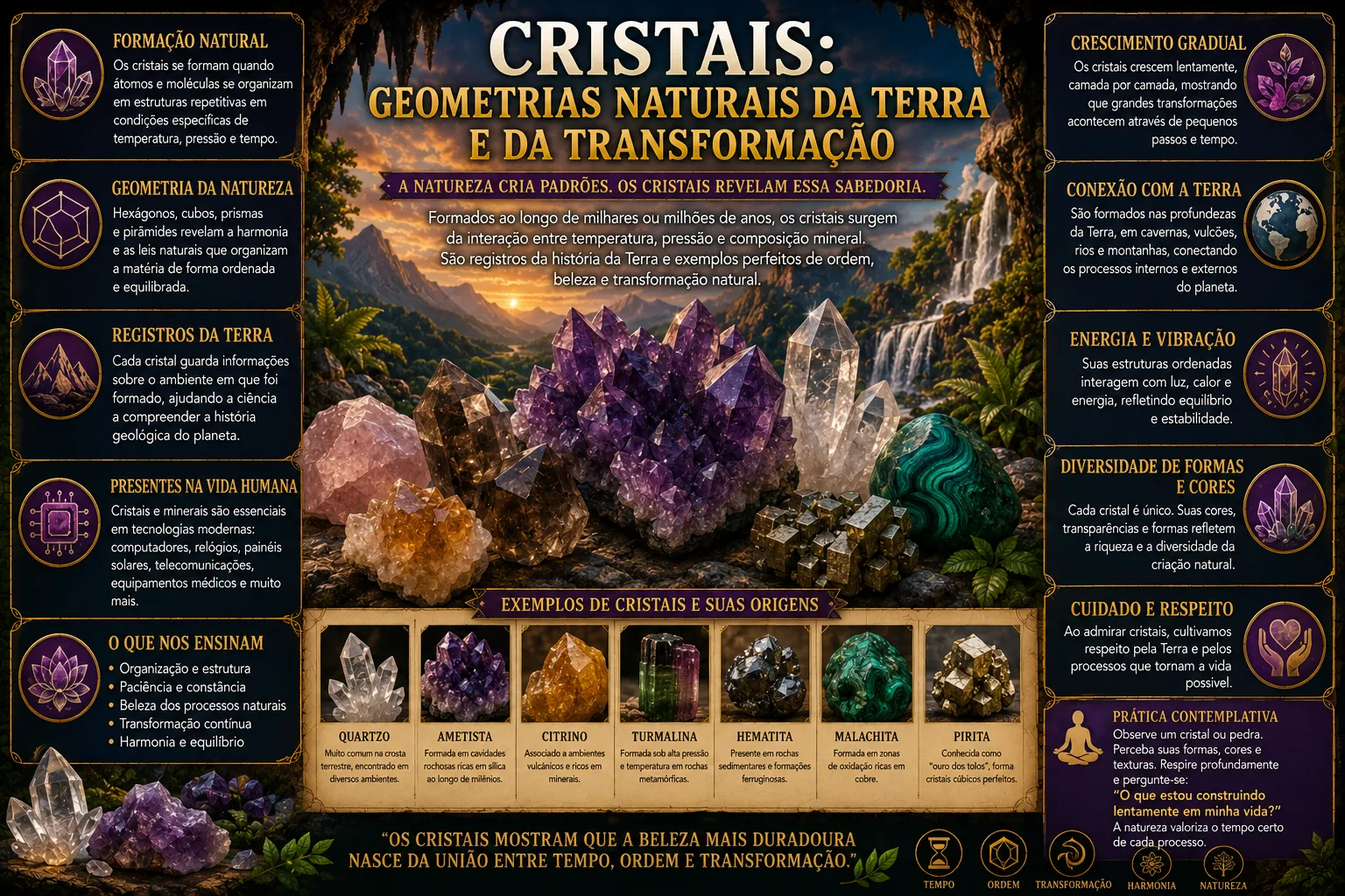 CRISTAIS: GEOMETRIAS NATURAIS DA TERRA E DA TRANSFORMAÇÃO
