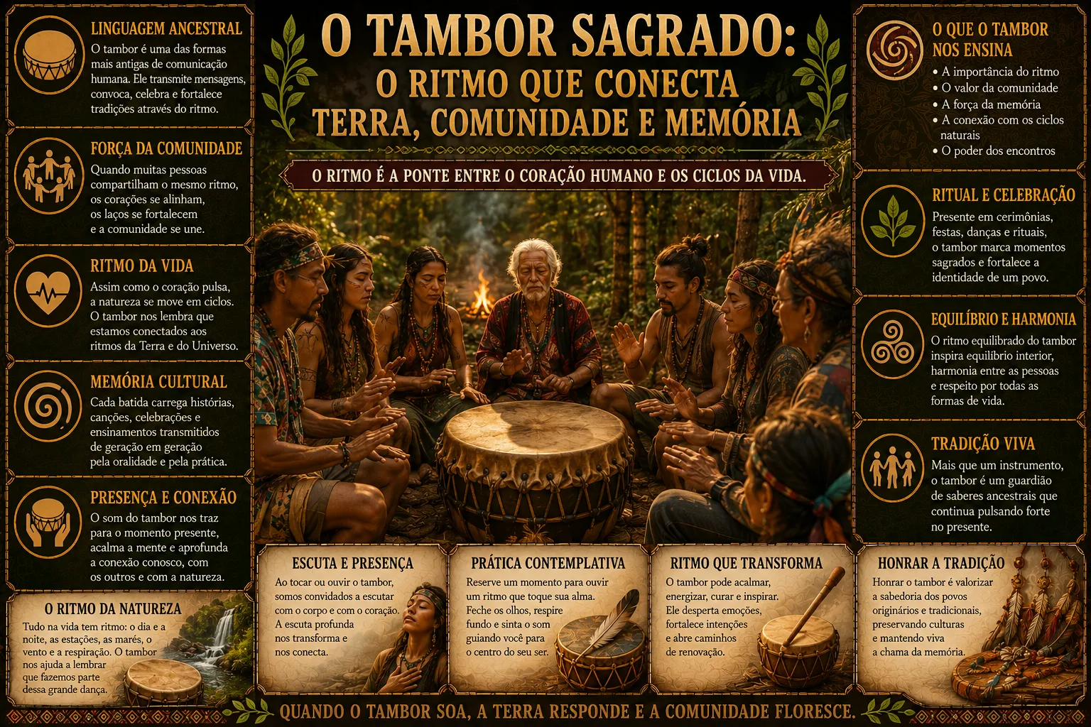 O TAMBOR SAGRADO: O RITMO QUE CONECTA TERRA, COMUNIDADE E MEMÓRIA 1 O TAMBOR SAGRADO: O RITMO QUE CONECTA TERRA, COMUNIDADE E MEMÓRIA