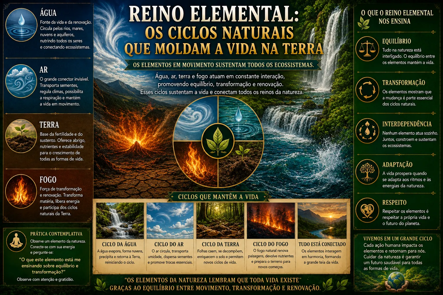 O REINO ELEMENTAL: OS CICLOS NATURAIS QUE MOLDAM A VIDA NA TERRA