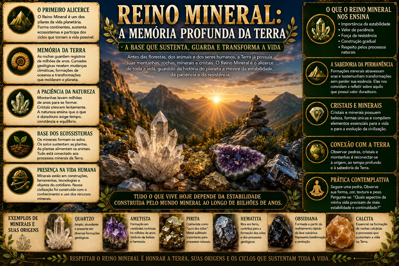 O REINO MINERAL: A MEMÓRIA PROFUNDA DA TERRA